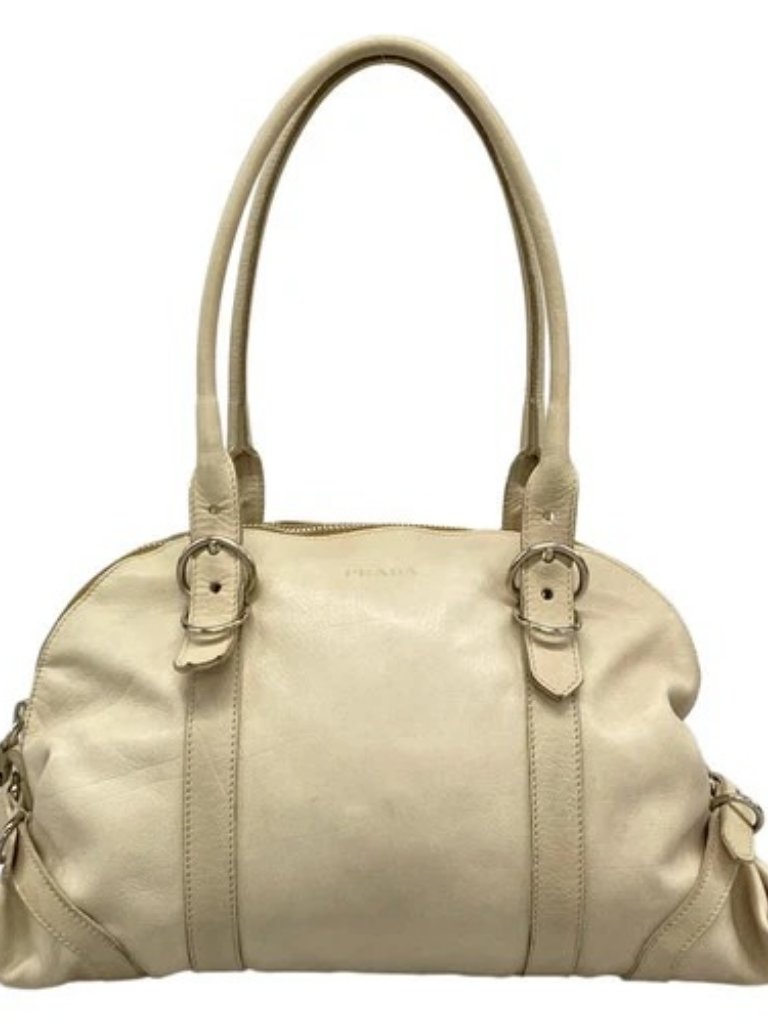 Prada Cream Leather Handbag